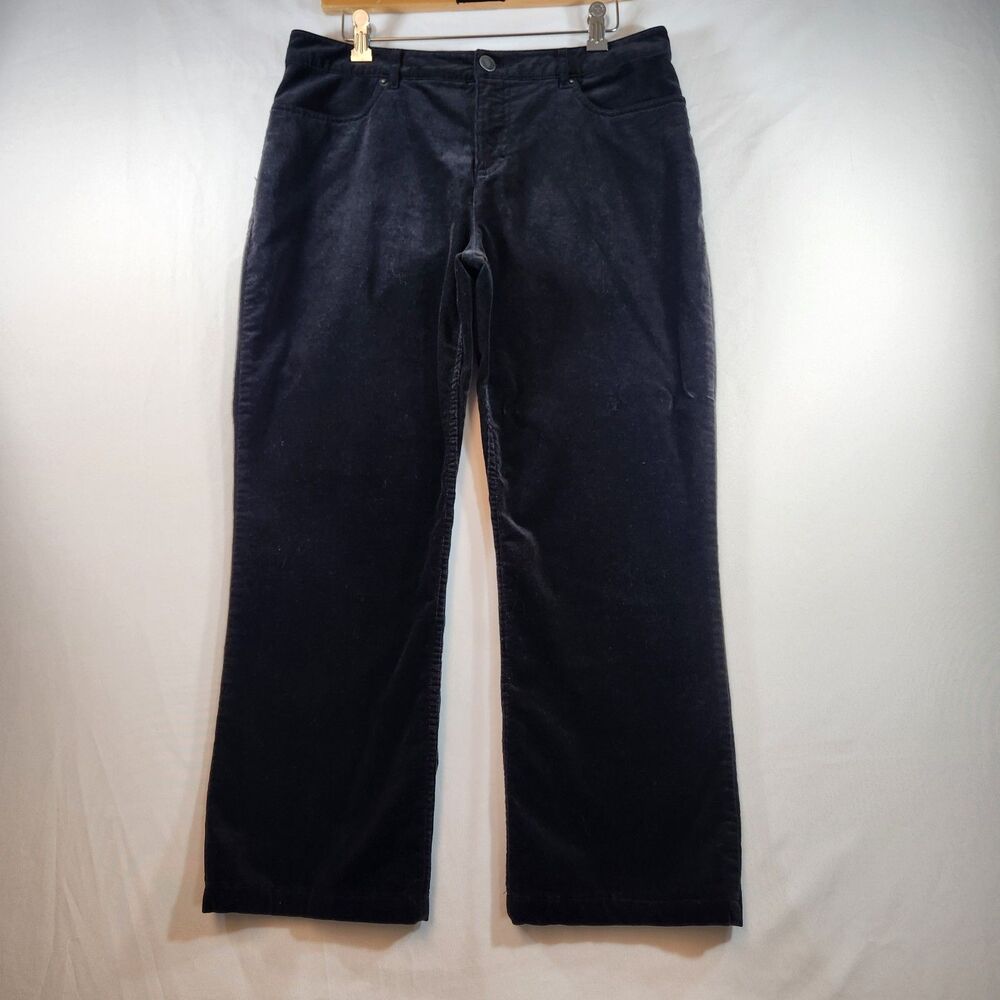 Pendleton Corduroy Black Pants Womens Size 12 Petite W33 x 26 Stretch Straight